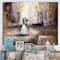 Designart - Black And White Couple Dancing In Hall With Piano - Traditional Canvas Wall Art Print
